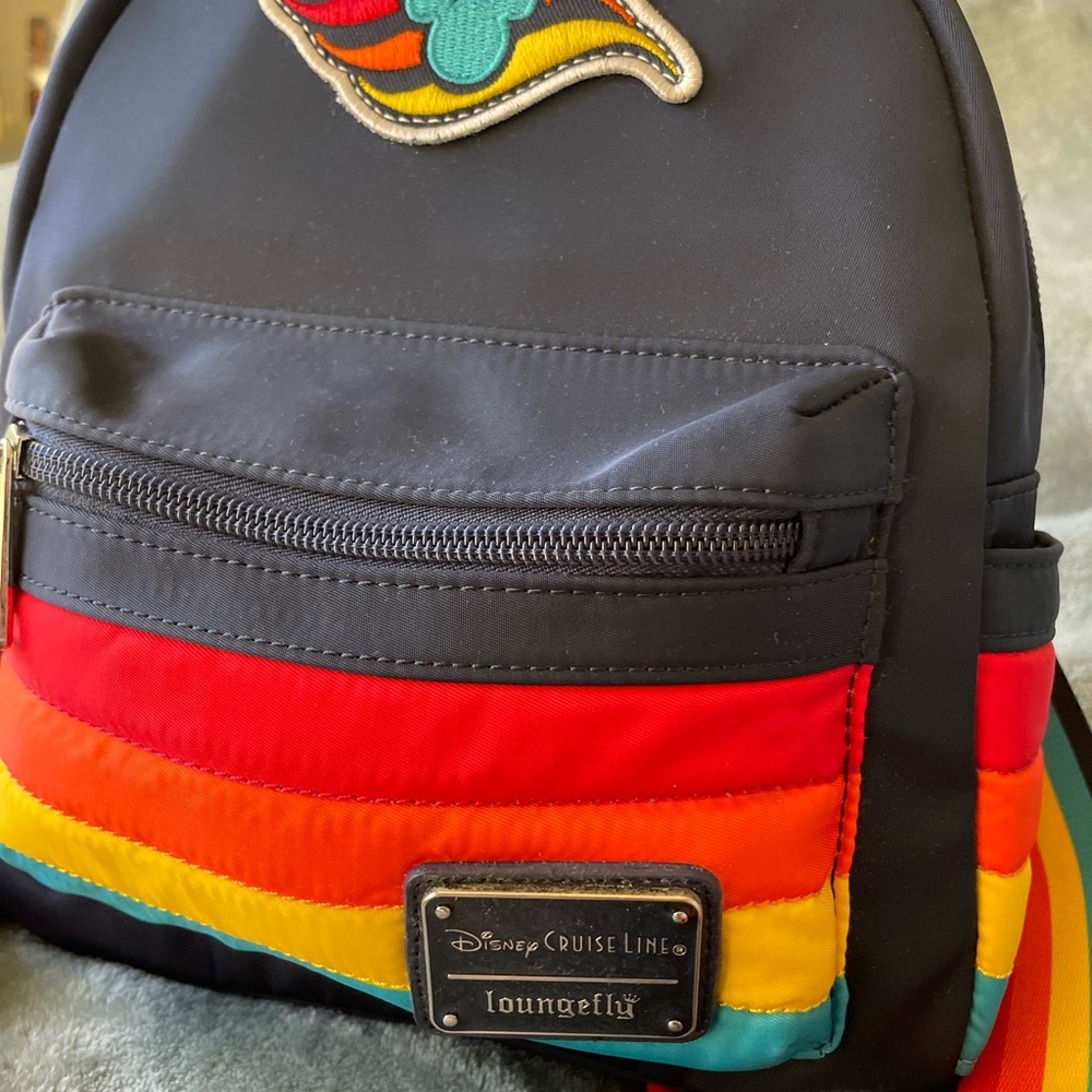 Disney Cruise Line x Loungefly Mini Backpack – Rainbow Straps (12”) - Picture 2 of 9